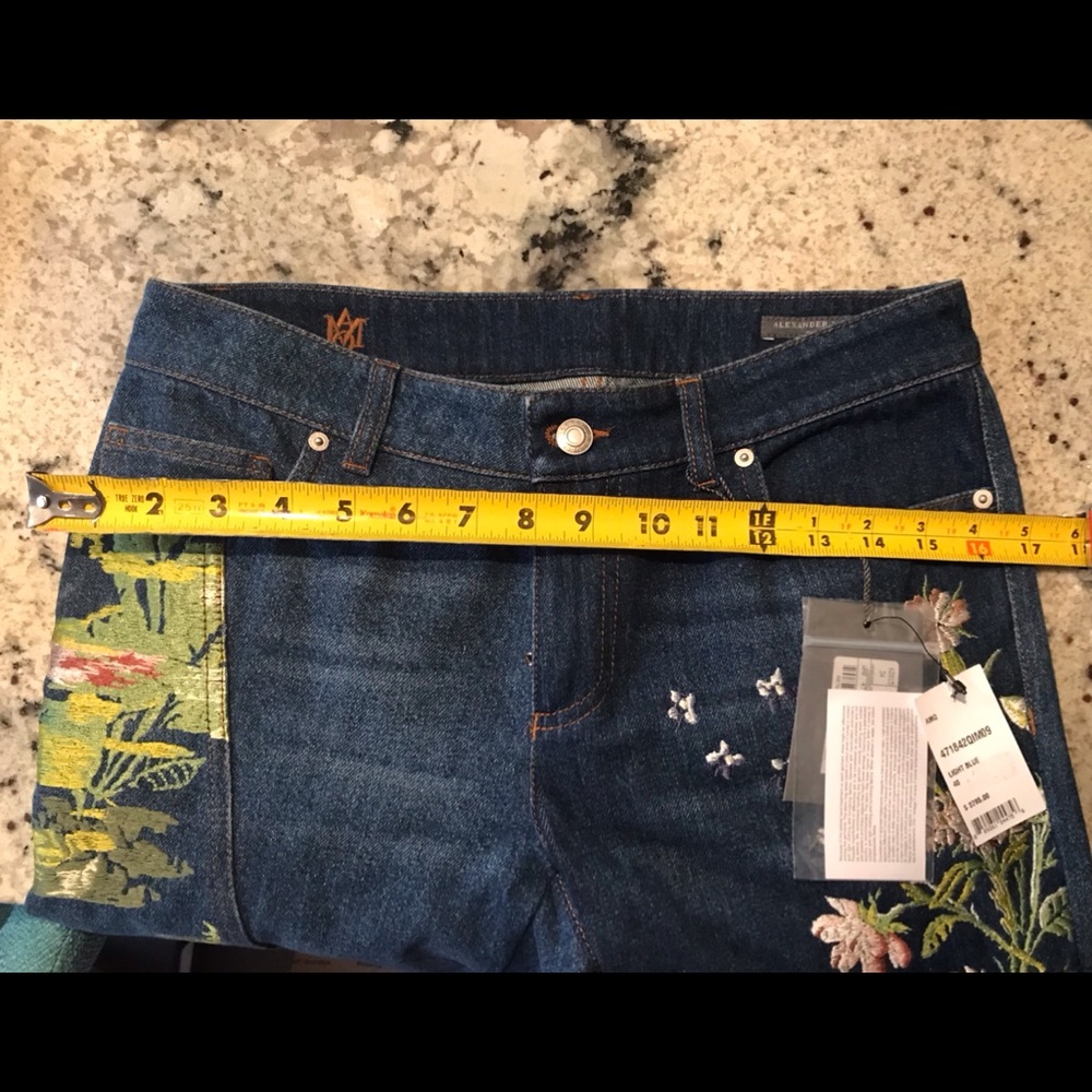 NWT Alexander McQueen Floral Embroidered JEAN 4 - Picture 10 of 10